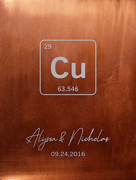 Metal Art Plaque. 7 Year Copper Anniversary Gift for Husband #1914. Personalized 7th anniversary gift for Alyssa T.