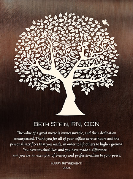 Retirement Plaque for Nurse RN OCN – Custom Art Print for Amber H