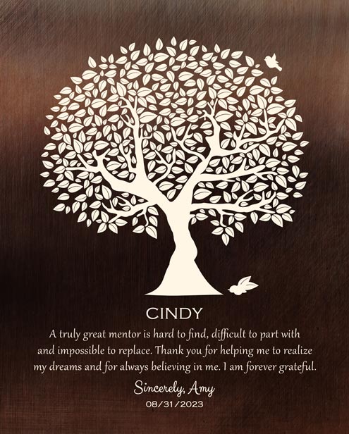 Paper Print. Thank You Gift for Special Mentor Personalized #1392. Personalized end of term gift for Amy B.