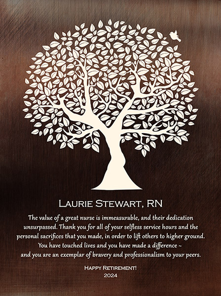 Nurse Retirement Plaque Gift from Coworkers and Staff – Custom Art Print for April R