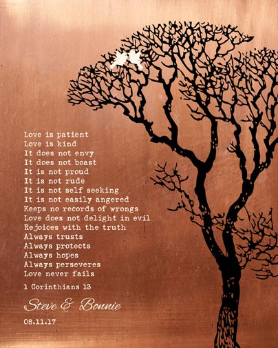 7th Anniversary Corinthians Tree Art – Custom Art Print for Bonnie C