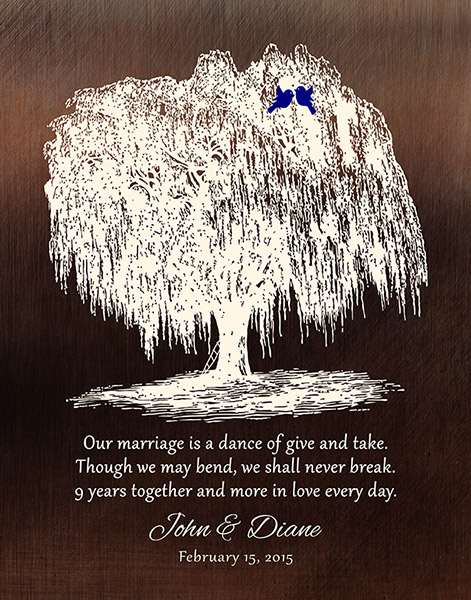 Willow Silhouette 9 Year Anniversary – Custom Art Print for Diane D