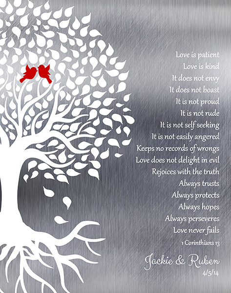 Corinthians Tin Anniversary Tree – Custom Art Print for Diane S