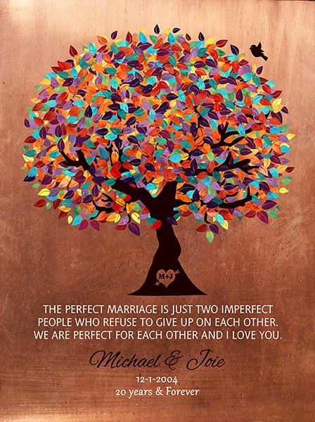 7th Anniversary Gift for Copper Anniversary Perfect Marriage Quote – Custom Art Print for Michael B