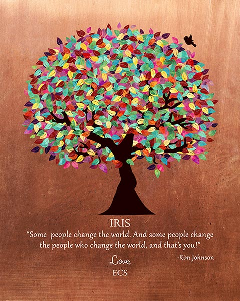 Retirement Gift Kim Johnson Quote Change the World – Custom Art Print for Iris B