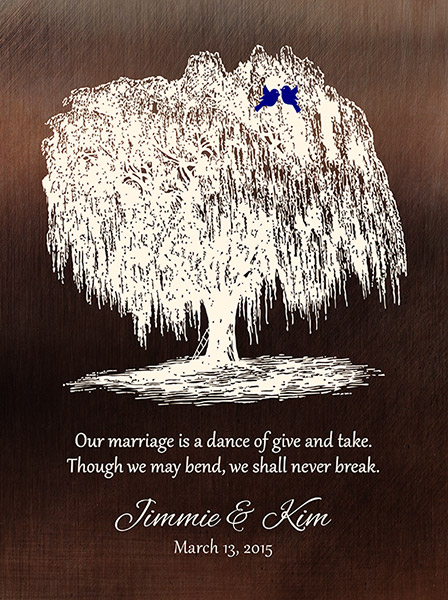 Willow Anniversary Tree on Bronze – Custom Art Print for James R