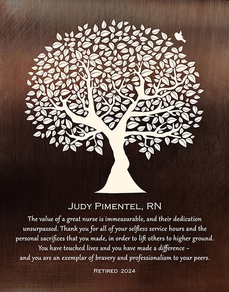 Nurse Retirement Gift Farewell Plaque Keepsake – Custom Art Print for Judy P