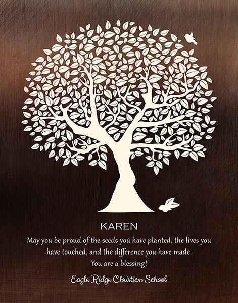 Retirement Gift or Coworker School Employee Faculty – Custom Art Print for Karen E