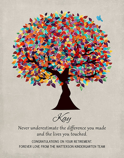 Teacher Retirement Gift from Kindergarten Team – Custom Art Print for Karen W