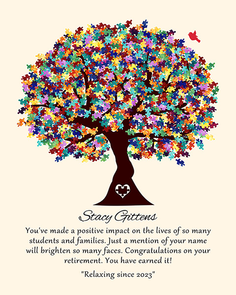 Personalized autism teacher retirement gift Paper