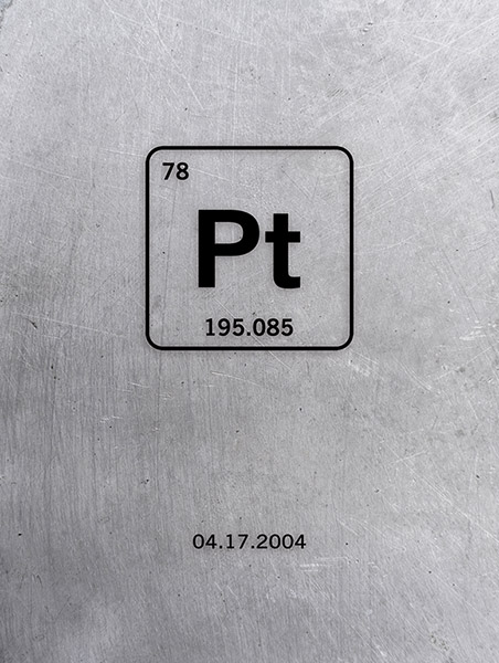 Platinum Symbol Periodic Table Anniversary 20th Anniversary Art – Custom Art Print for Ken A