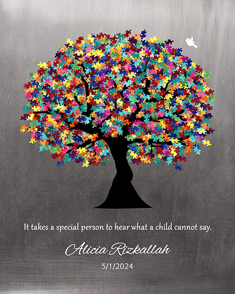 Graduation Gift for New Teacher Special Needs Autism Tree – Custom Art Print for Lane R