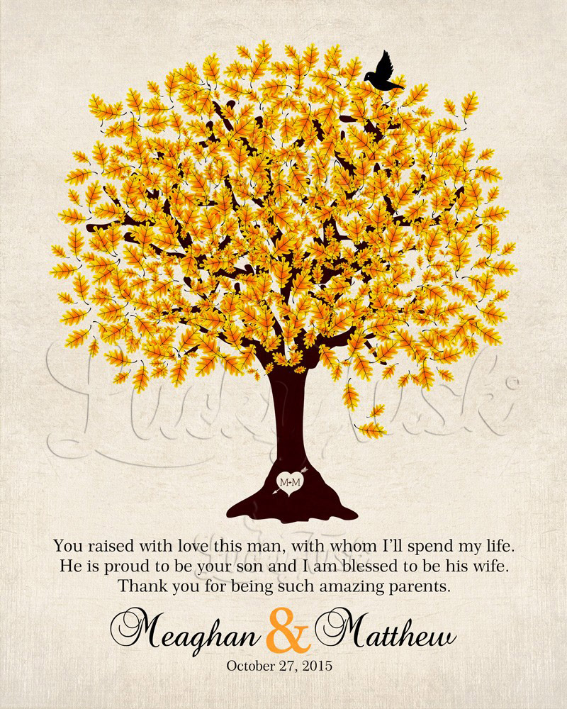 Yellow Oak Gratitude Tree Poem on Distressed Canvas wedding Wall Plaque LTC-1102