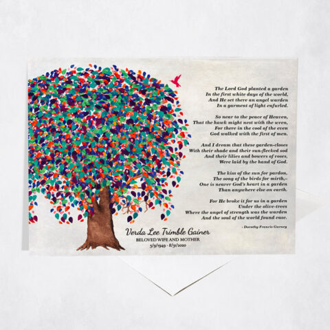 Willow Memorial Funeral Tree Poem Gift Stationery Card-1103