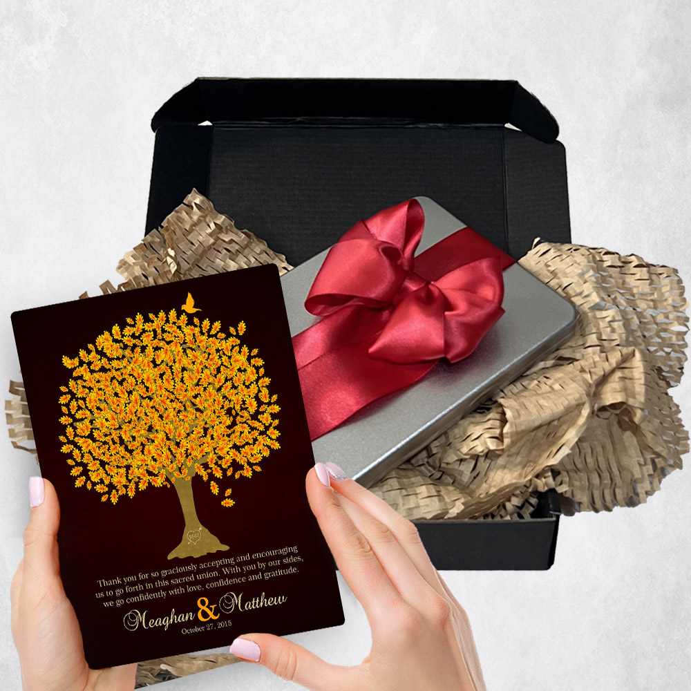 Personalized wedding gift delivery for mother of the groom Oak Tree  plaque for a unique and permanent flower delivery alternative. wedding gift delivery.