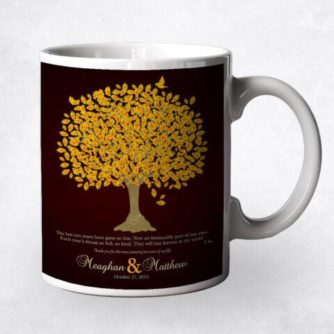 Orange Oak Tree anniversary Coffee Mug M-1108