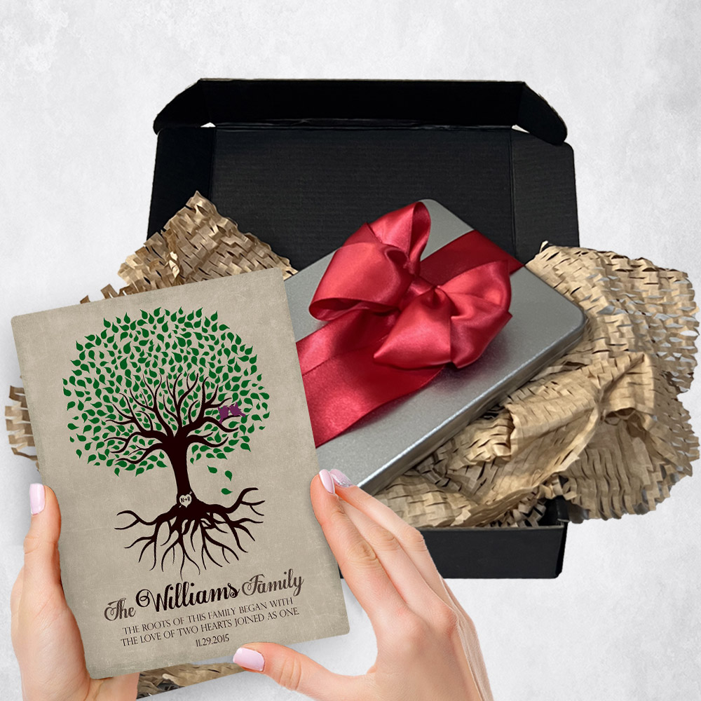 Personalized anniversary gift delivery for bride and groom Rooted Tree  plaque for a unique and permanent flower delivery alternative. anniversary gift delivery.