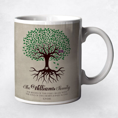 Green Tree with Roots anniversary Coffee Mug M-1109