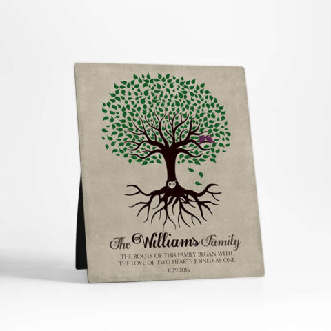 Rooted Tree anniversary  Desktop Plaque Gift for bride and groom D-1109