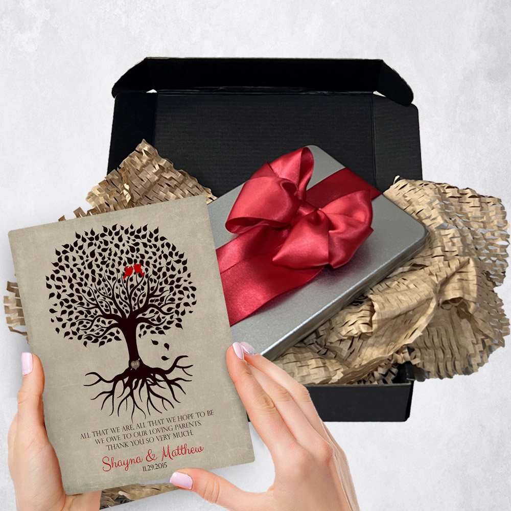 Personalized wedding gift delivery for parents Rooted Tree  plaque for a unique and permanent flower delivery alternative. wedding gift delivery.