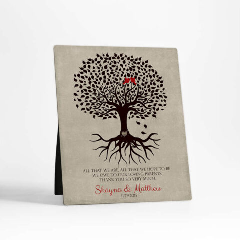 Rooted Tree wedding  Desktop Plaque Gift for parents D-1110