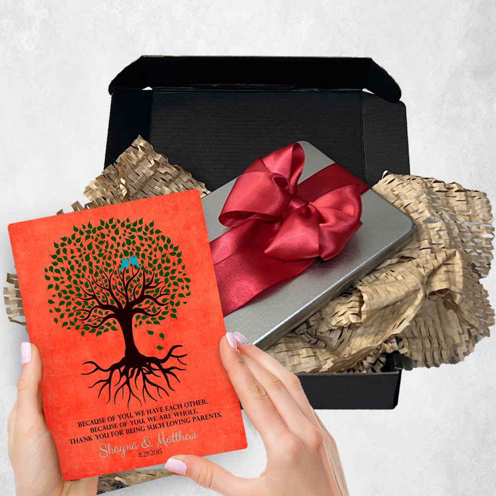 Personalized wedding gift delivery for parents Rooted Tree  plaque for a unique and permanent flower delivery alternative. wedding gift delivery.