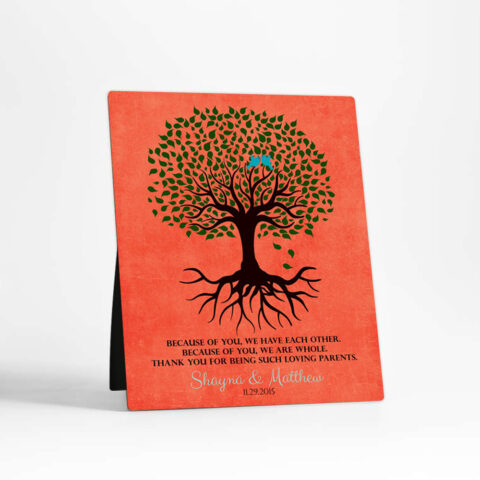 Rooted Tree wedding  Desktop Plaque Gift for parents D-1111