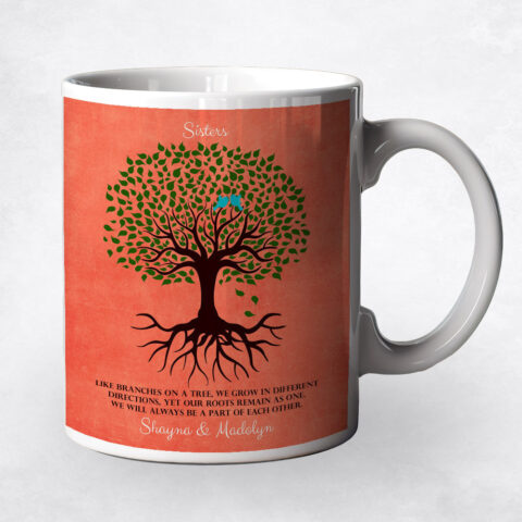 Silhouette Sisters Tree with Roots wedding Coffee Mug M-1112