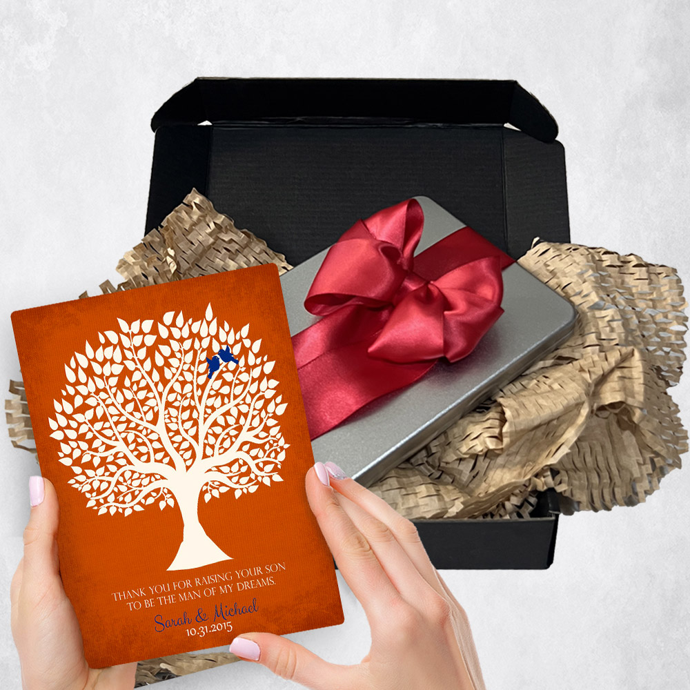 Personalized wedding gift delivery for mother of the groom Silhouette Tree  plaque for a unique and permanent flower delivery alternative. wedding gift delivery.