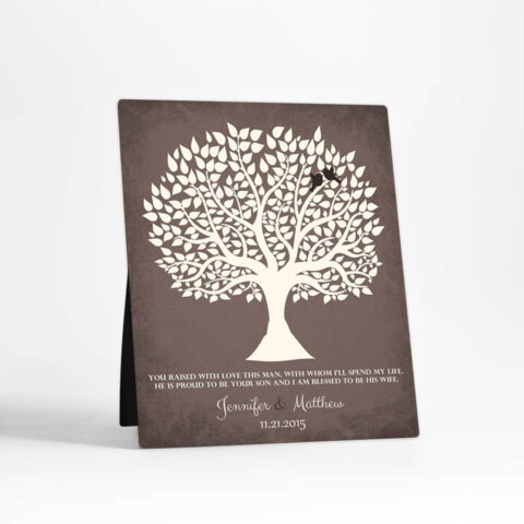 Silhouette Tree wedding  Desktop Plaque Gift for mother of the groom D-1116