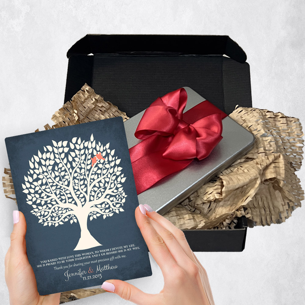 Personalized wedding gift delivery for mother of the bride Silhouette Tree  plaque for a unique and permanent flower delivery alternative. wedding gift delivery.