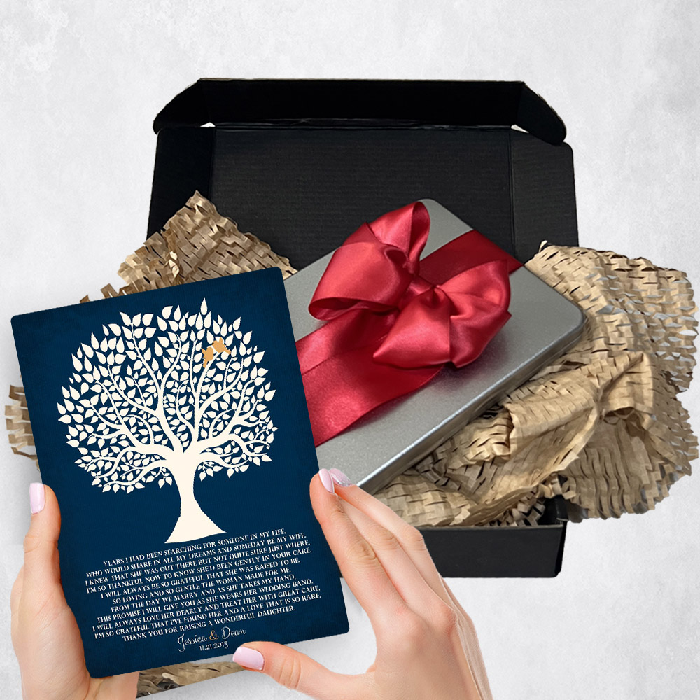 Personalized wedding gift delivery for mother of the bride Silhouette Tree  plaque for a unique and permanent flower delivery alternative. wedding gift delivery.