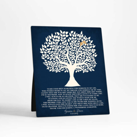 Silhouette Tree wedding  Desktop Plaque Gift for mother of the bride D-1119