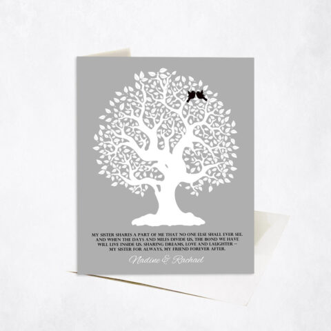 White Crooked Tree Poem for Sisters wedding Stationery Card-1121