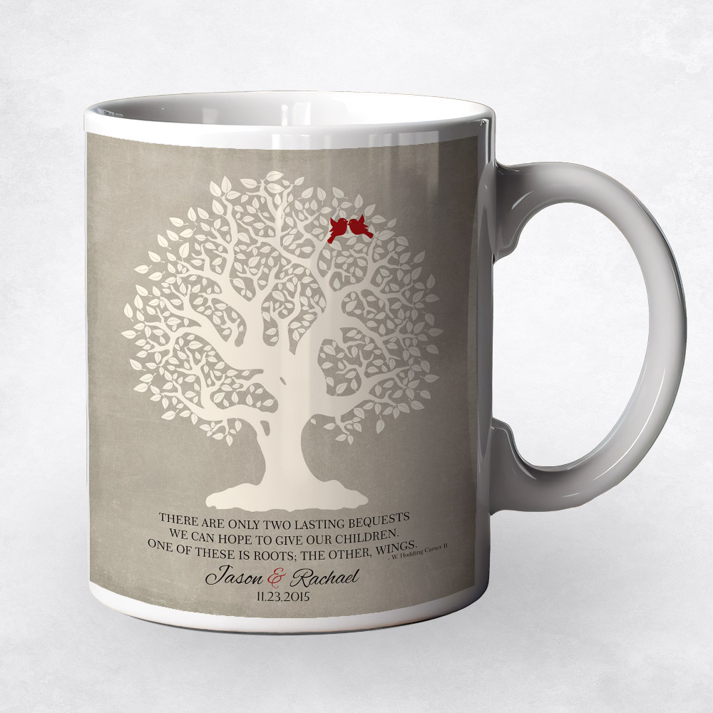 Closeup image of Crooked Tree Roots and Wings  wedding Coffee Mug M-1122