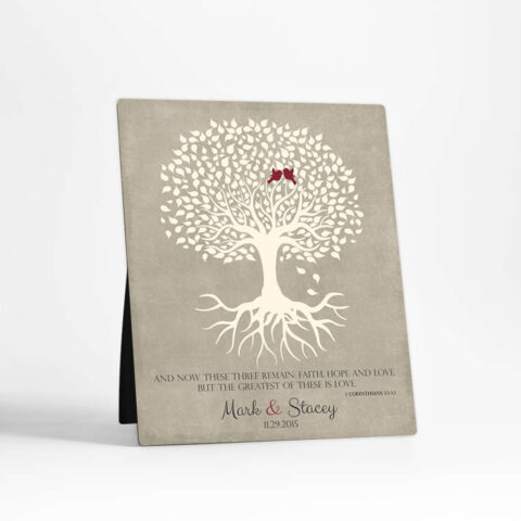 Rooted Tree 1st anniversary  Desktop Plaque Gift for couple D-1123