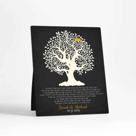 Knotty Tree wedding  Desktop Plaque Gift for mother of the groom D-1124