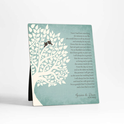 Silhouette Tree wedding  Desktop Plaque Gift for mother of the bride D-1130