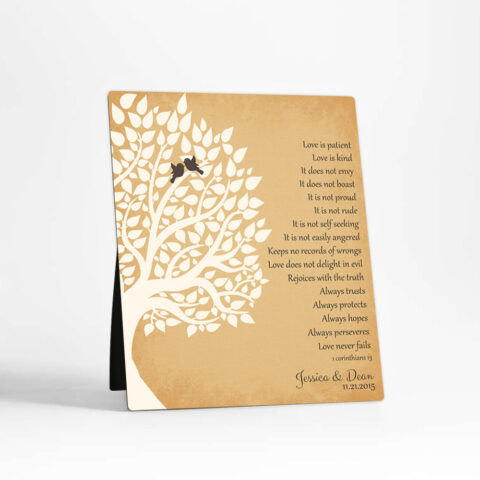 Silhouette Tree anniversary  Desktop Plaque Gift for couple D-1131