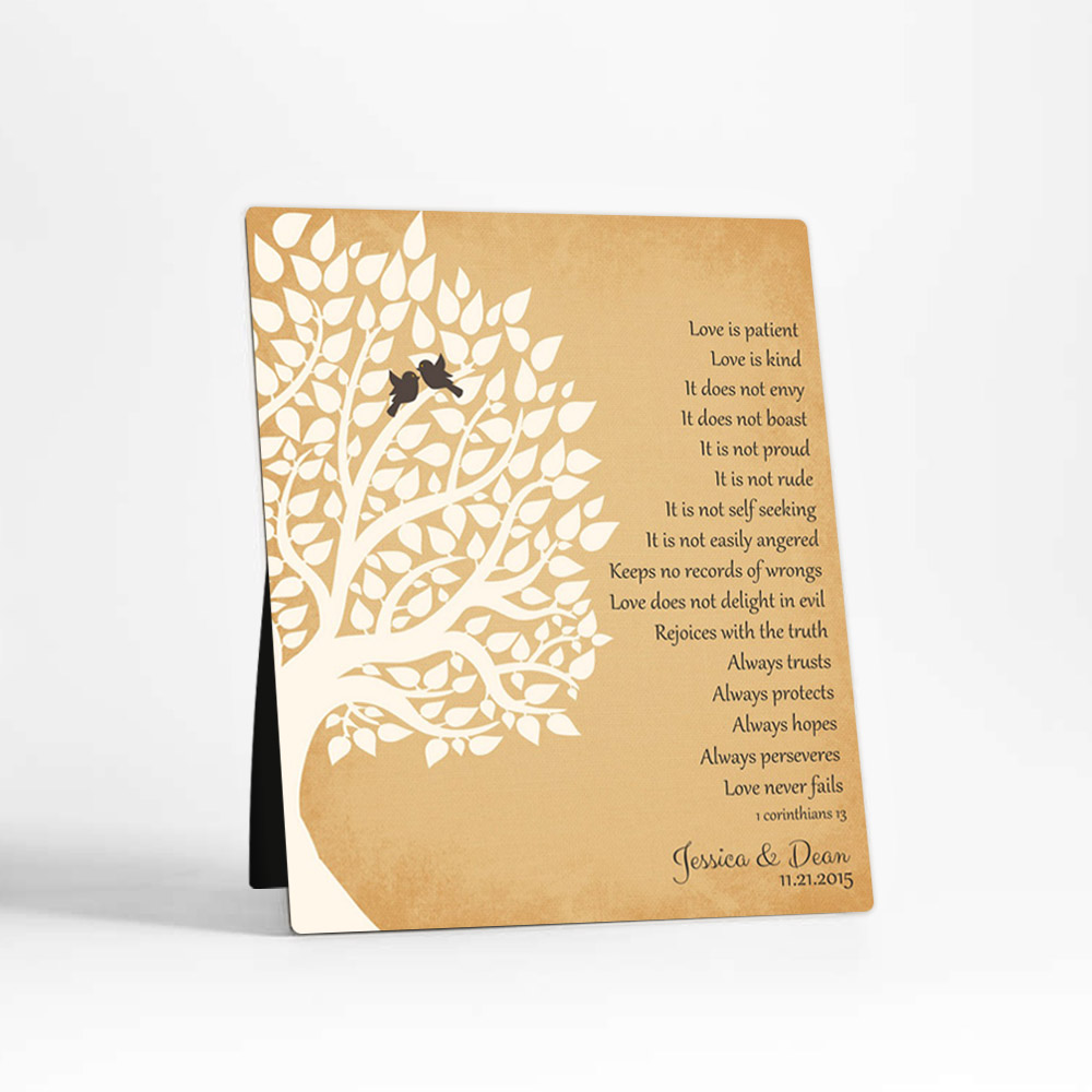 Single image of Silhouette Tree anniversary  Desktop Plaque