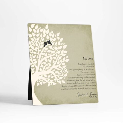 Silhouette Tree anniversary  Desktop Plaque Gift for couple D-1134