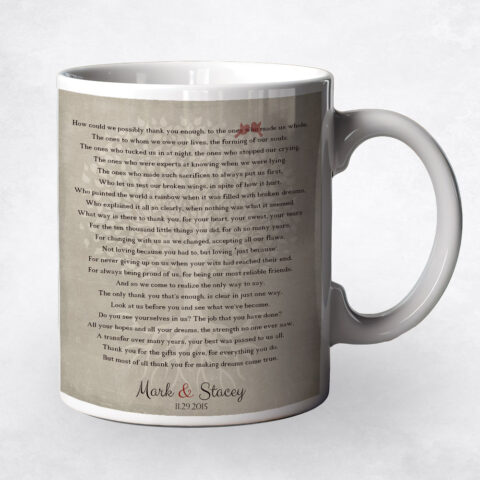 Faded Tree Thank You Poem wedding Coffee Mug M-1135