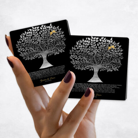 Appreciation Silver Silhouette Tree on Black Magnet Set MAG-1136