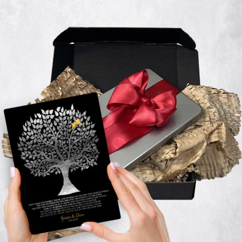 Appreciation Gift Delivery for parents Silhouette Tree  Plaque TOY-1136