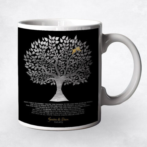 Silver Silhouette Tree Appreciation Coffee Mug M-1136