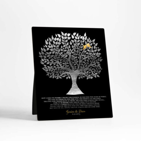 Silhouette Tree Appreciation  Desktop Plaque Gift for parents D-1136