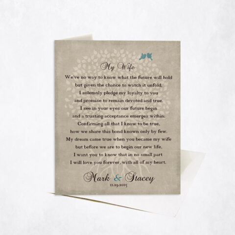 Faded Tree Love Poem for My Wife wedding Stationery Card-1138