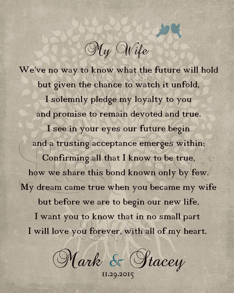 Faded Tree Love Poem for My Wife on Stone wedding Wall Plaque LTC-1138