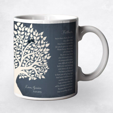 Silhouette Tree on Blue wedding Coffee Mug M-1140