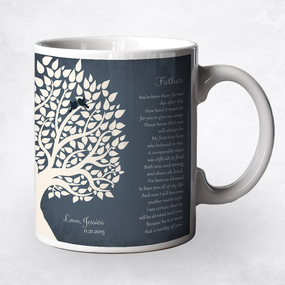 Closeup image of Silhouette Tree on Blue  wedding Coffee Mug M-1140